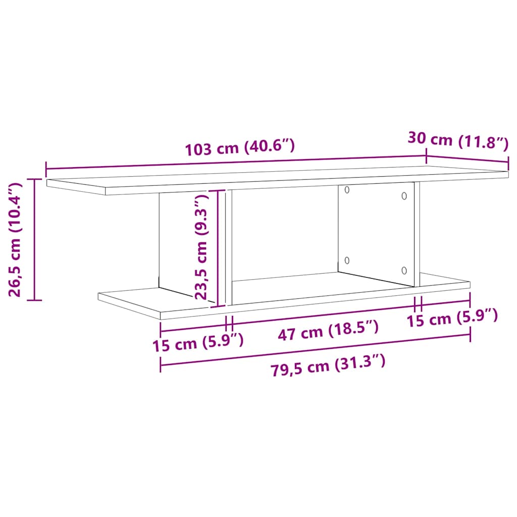 vidaXL Zestaw szafek RTV Brązowy 103 x 30 x 26,5 cm