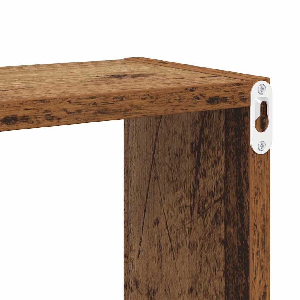 vidaXL Półki ścienne 4 pcs Stare drewno Materiał drewnopochodny