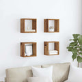 vidaXL Półki ścienne 4 pcs Stare drewno Materiał drewnopochodny