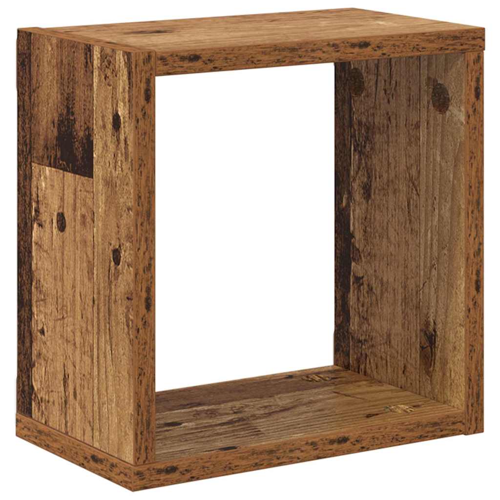 vidaXL Półki ścienne 4 pcs Stare drewno Materiał drewnopochodny