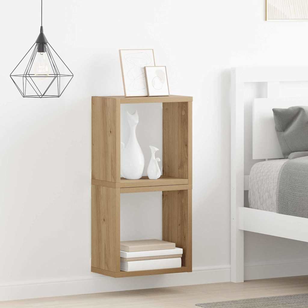 vidaXL Półki ścienne 2 pcs Dąb rzemieślniczy Materiał drewnopochodny