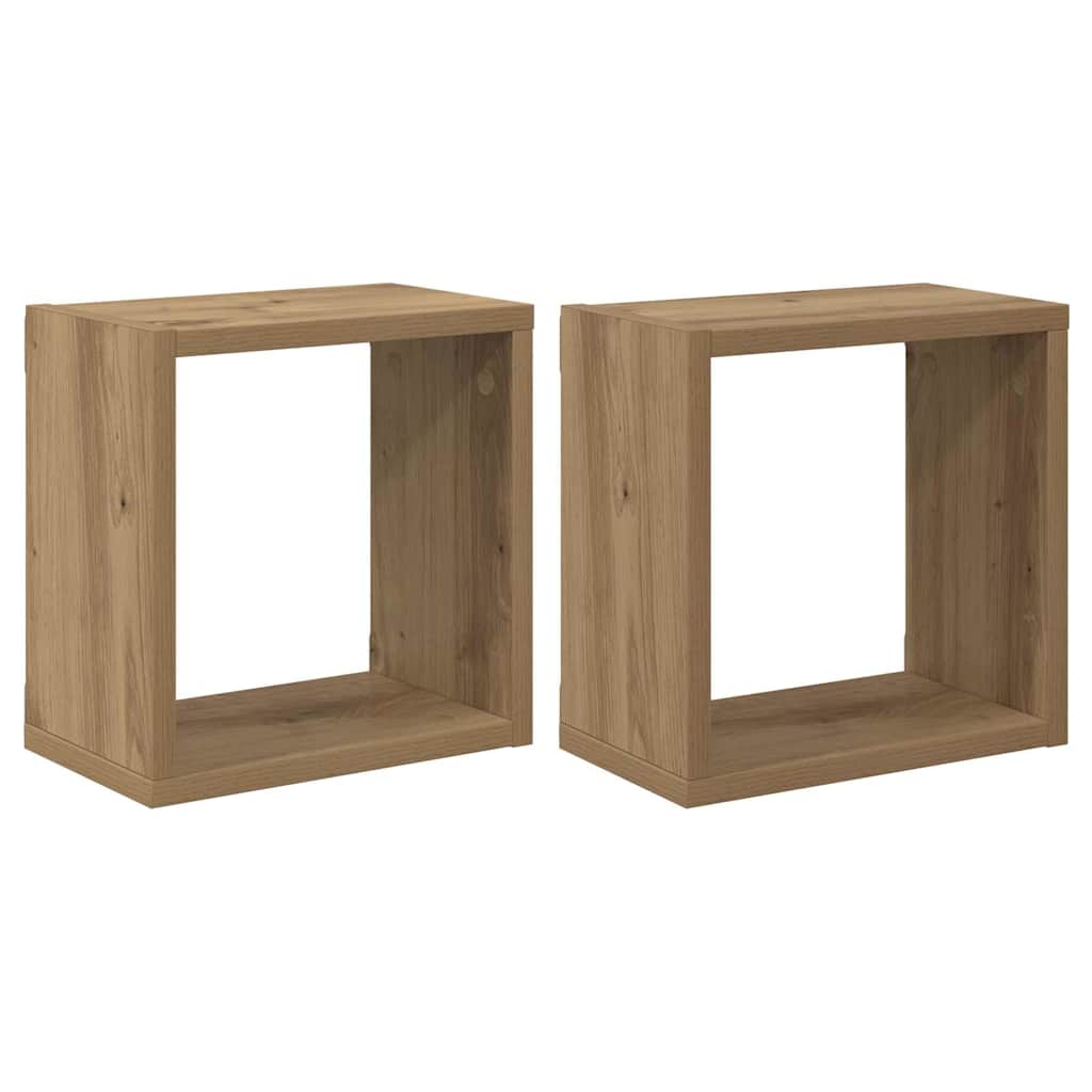 vidaXL Półki ścienne 2 pcs Dąb rzemieślniczy Materiał drewnopochodny