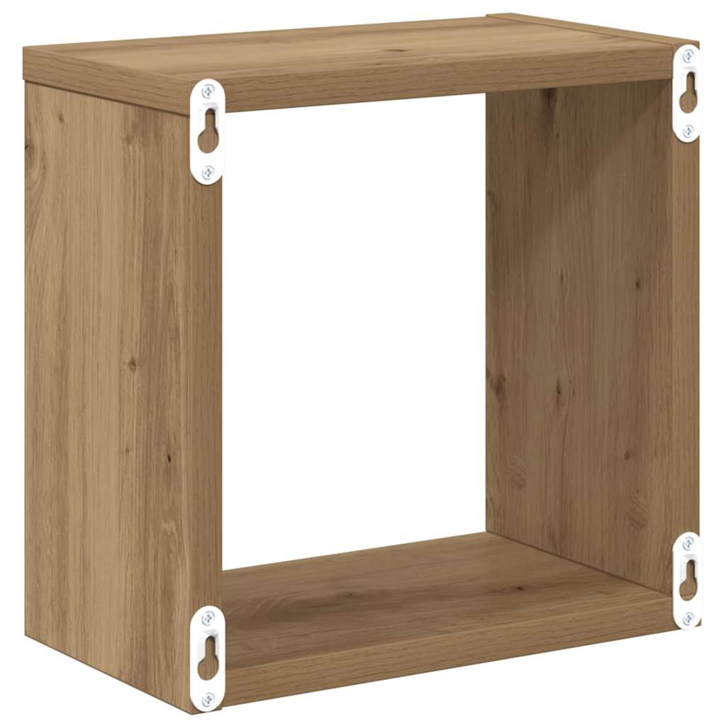 vidaXL Półki ścienne 2 pcs Dąb rzemieślniczy Materiał drewnopochodny