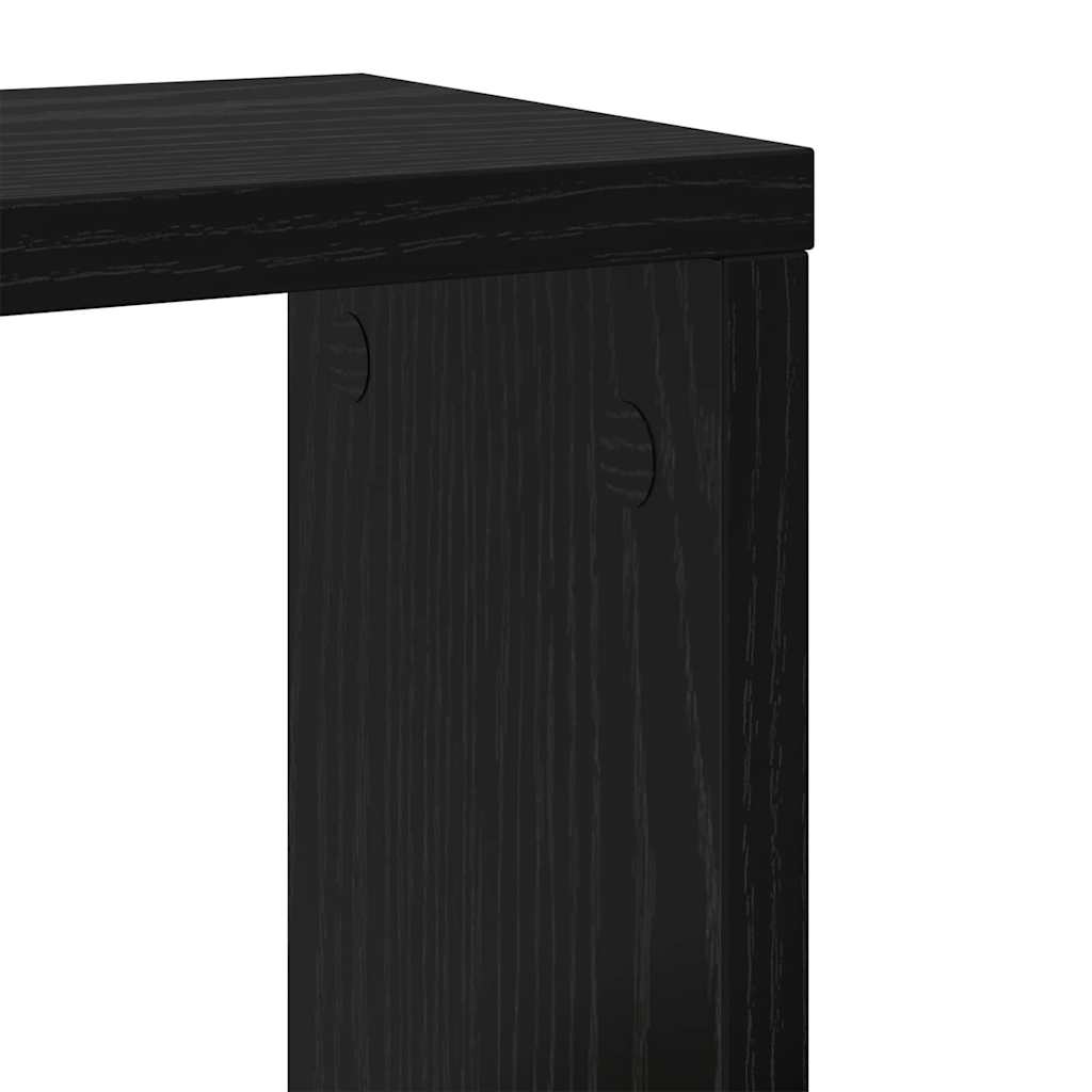 vidaXL Półki ścienne z półką 2 pcs Czarny Dąb Materiał drewnopochodny