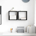 vidaXL Półki ścienne z półką 2 pcs Czarny Dąb Materiał drewnopochodny