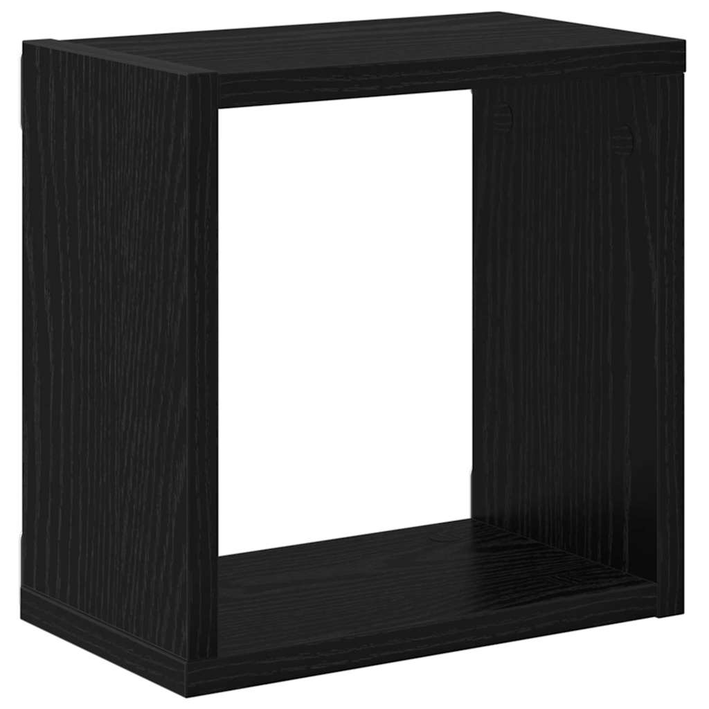 vidaXL Półki ścienne z półką 2 pcs Czarny Dąb Materiał drewnopochodny