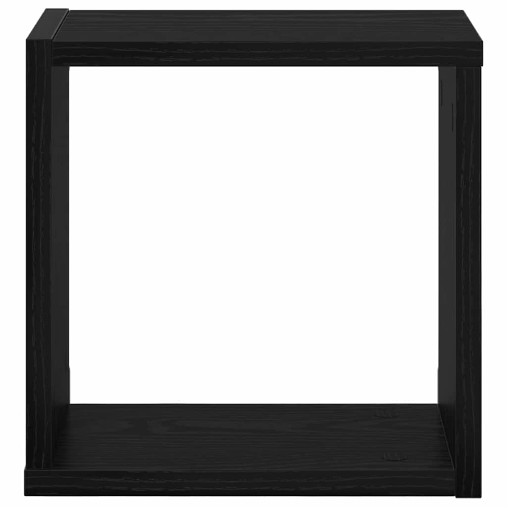 vidaXL Półki ścienne z półką 2 pcs Czarny Dąb Materiał drewnopochodny