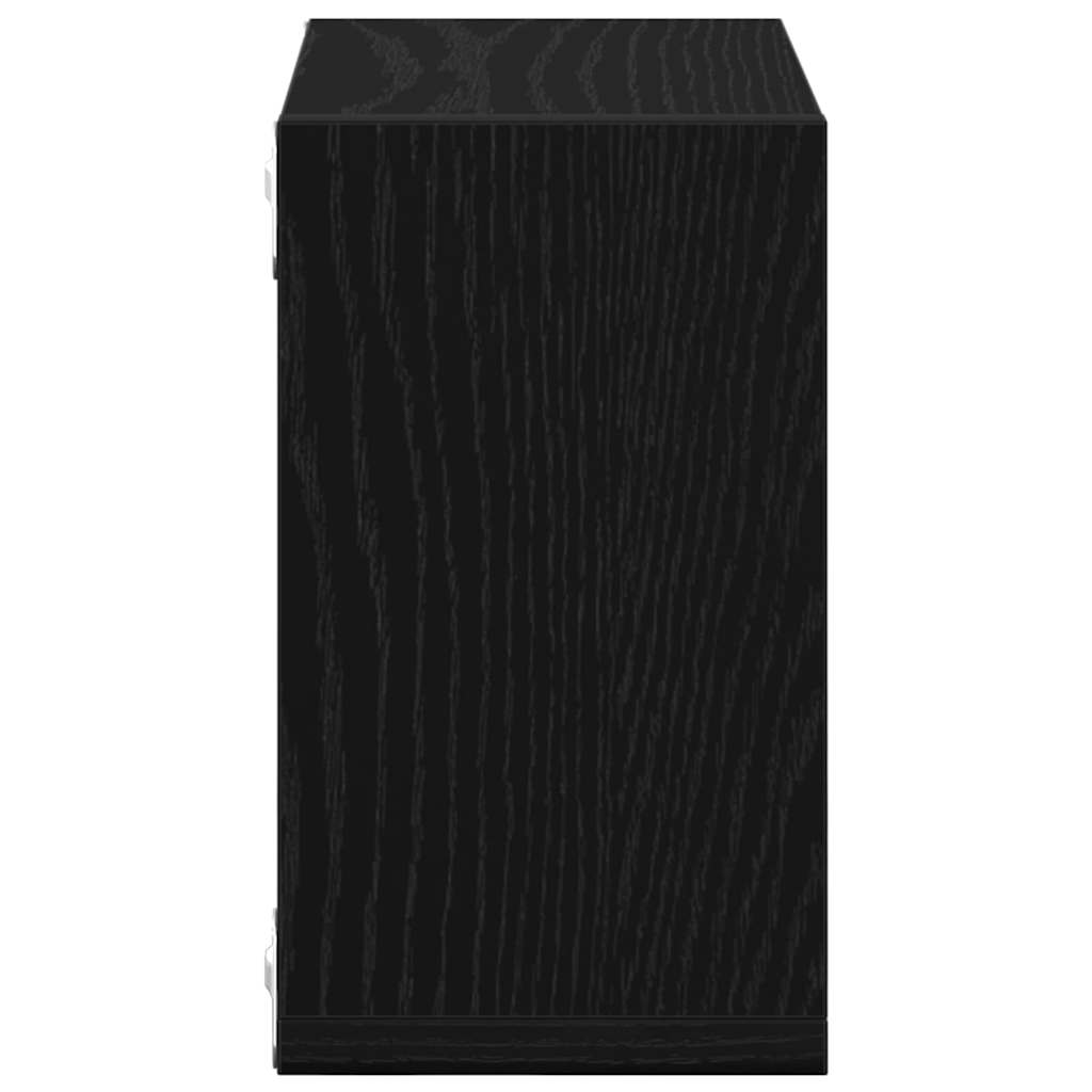vidaXL Półki ścienne z półką 2 pcs Czarny Dąb Materiał drewnopochodny