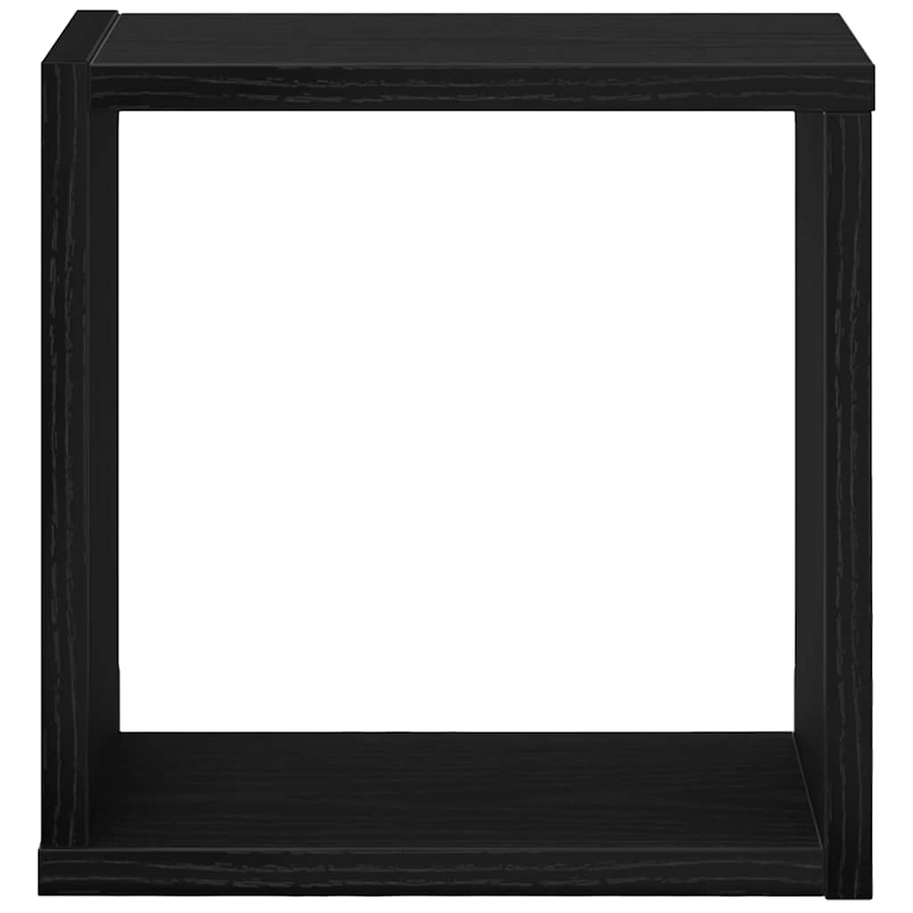 vidaXL Półki ścienne z półką 4 pcs Czarny Dąb Materiał drewnopochodny