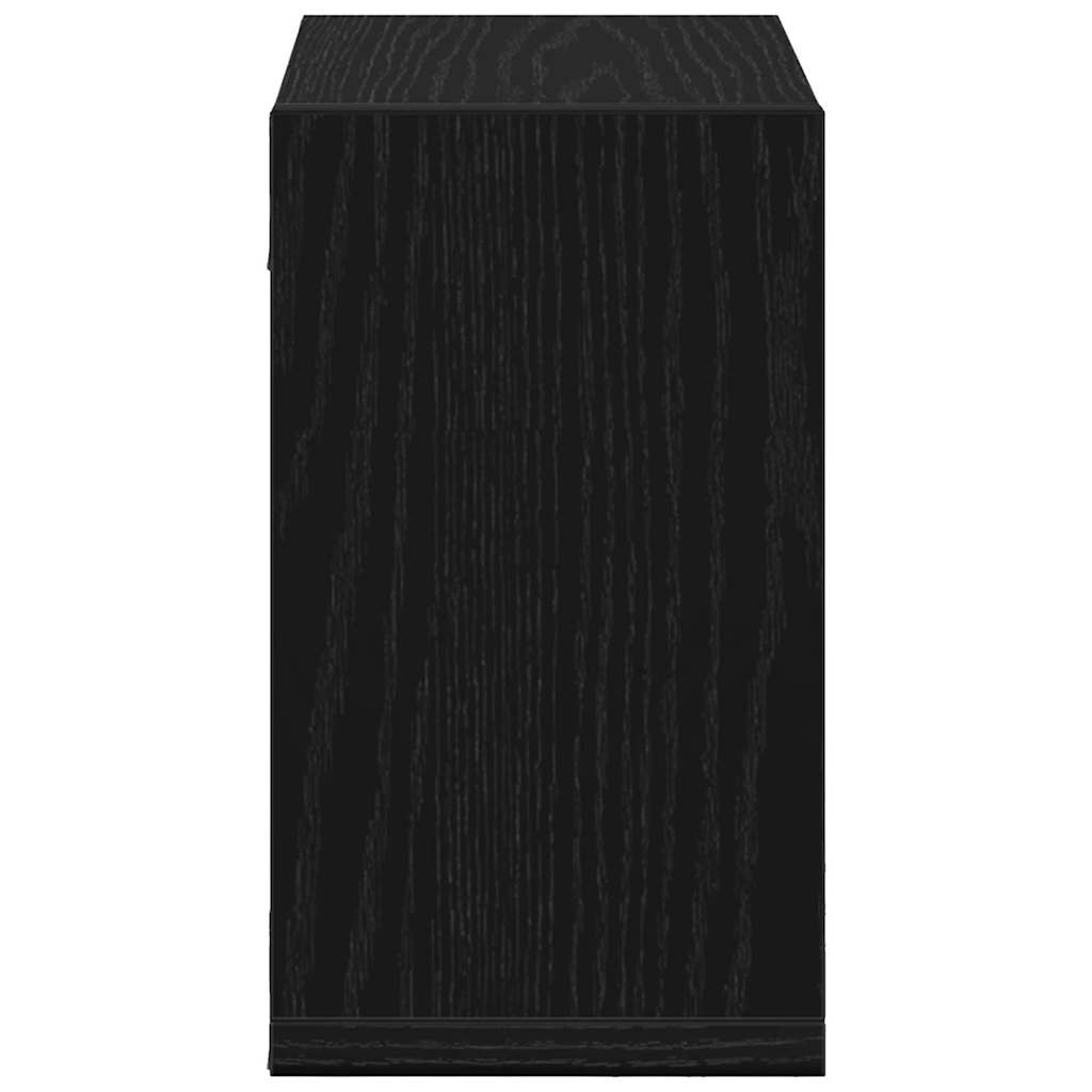 vidaXL Półki ścienne z półką 4 pcs Czarny Dąb Materiał drewnopochodny