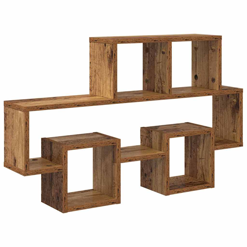 vidaXL Półka ścienna z półką Stare drewno 82 x 15 x 51 cm