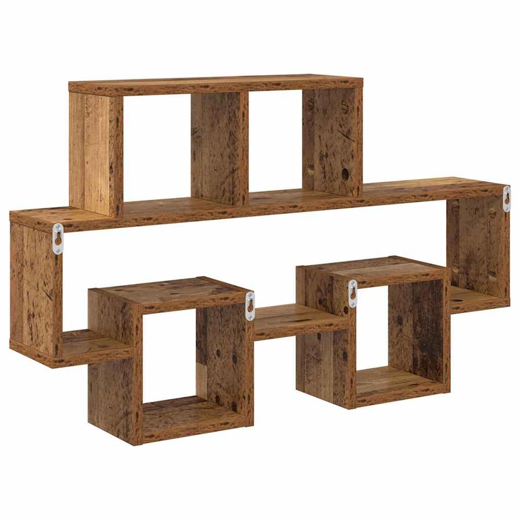 vidaXL Półka ścienna z półką Stare drewno 82 x 15 x 51 cm