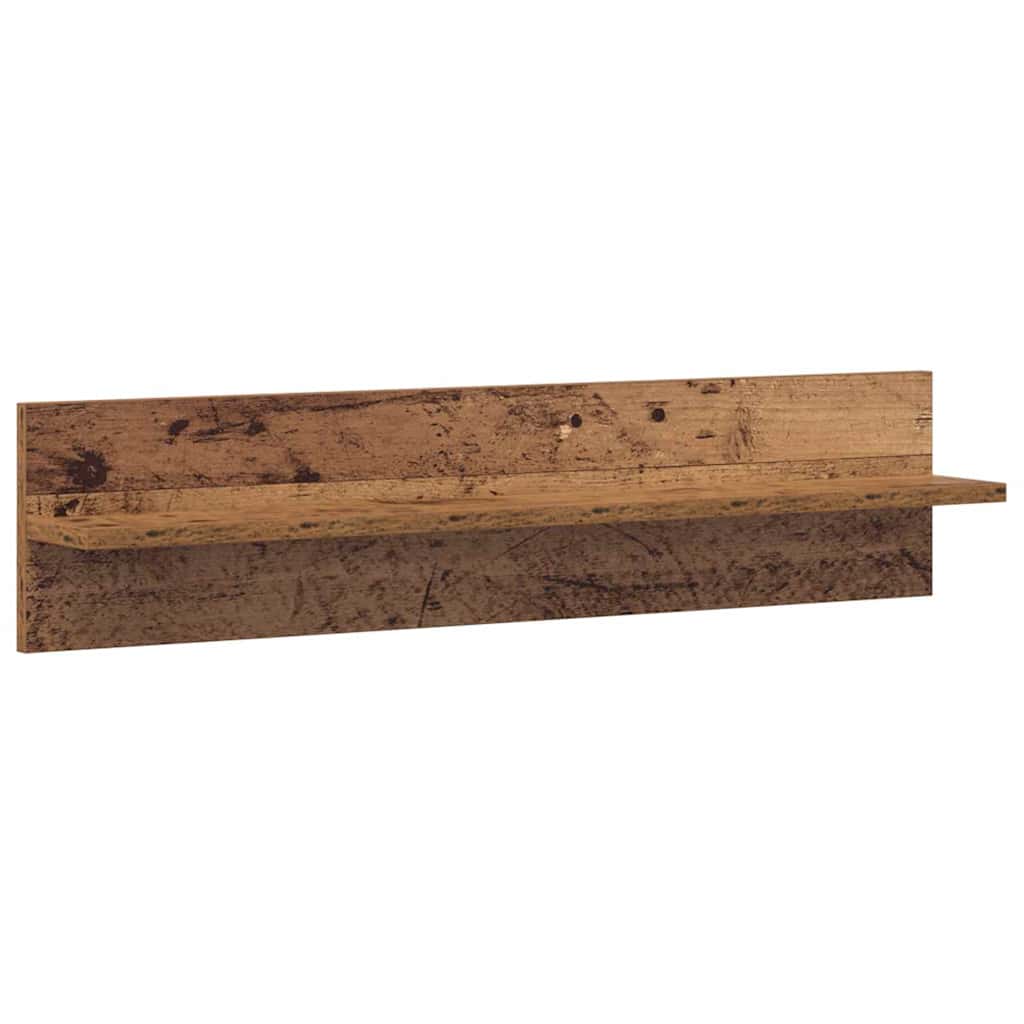 vidaXL Półka ścienna z półką 2 pcs Stare drewno 80 x 11,5 x 18 cm