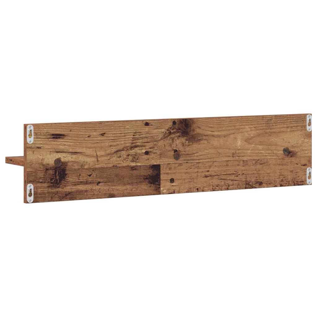 vidaXL Półka ścienna z półką 2 pcs Stare drewno 80 x 11,5 x 18 cm