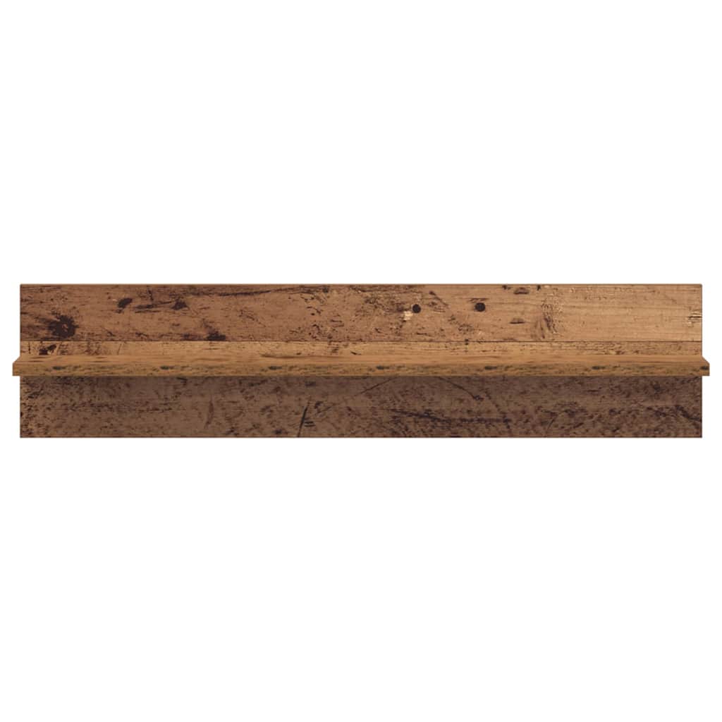 vidaXL Półka ścienna z półką 2 pcs Stare drewno 80 x 11,5 x 18 cm