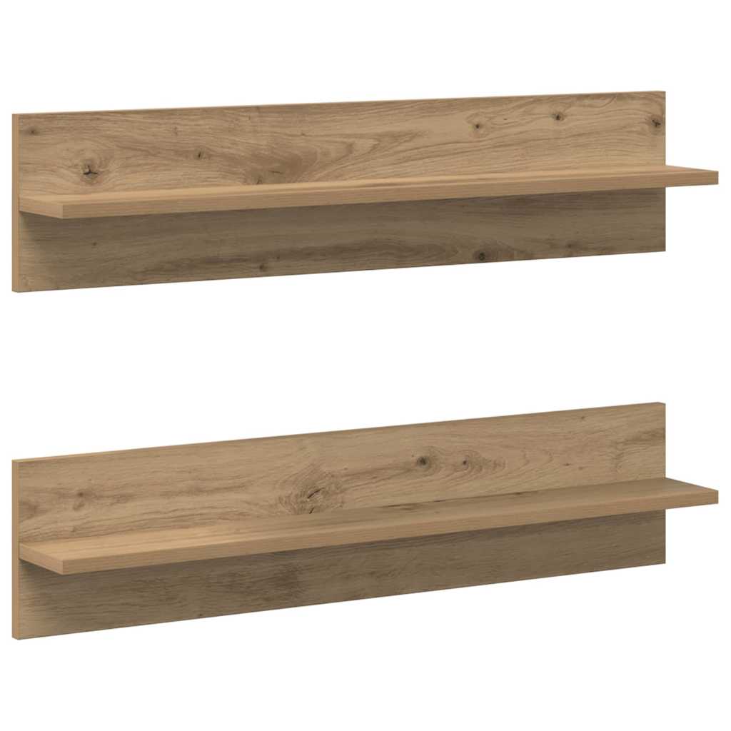 vidaXL Półka ścienna z półką 2 pcs Dąb rzemieślniczy 80 x 11,5 x 18 cm