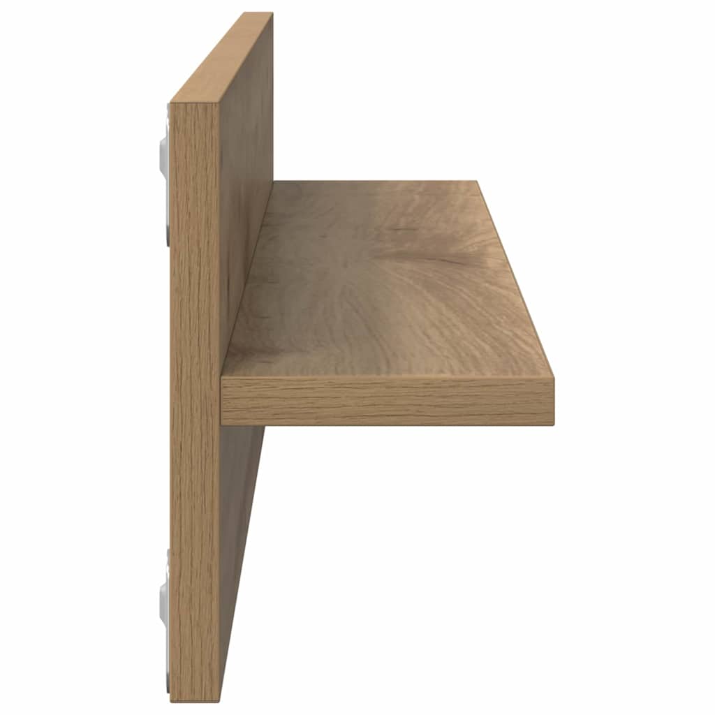 vidaXL Półka ścienna z półką 2 pcs Dąb rzemieślniczy 80 x 11,5 x 18 cm