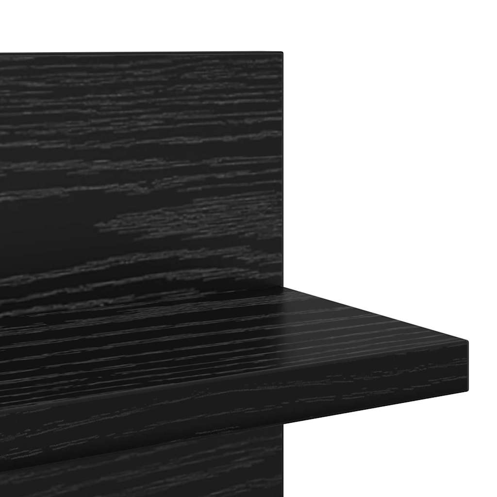 vidaXL Półka ścienna z półką 2 pcs Czarny Dąb 80 x 11,5 x 18 cm