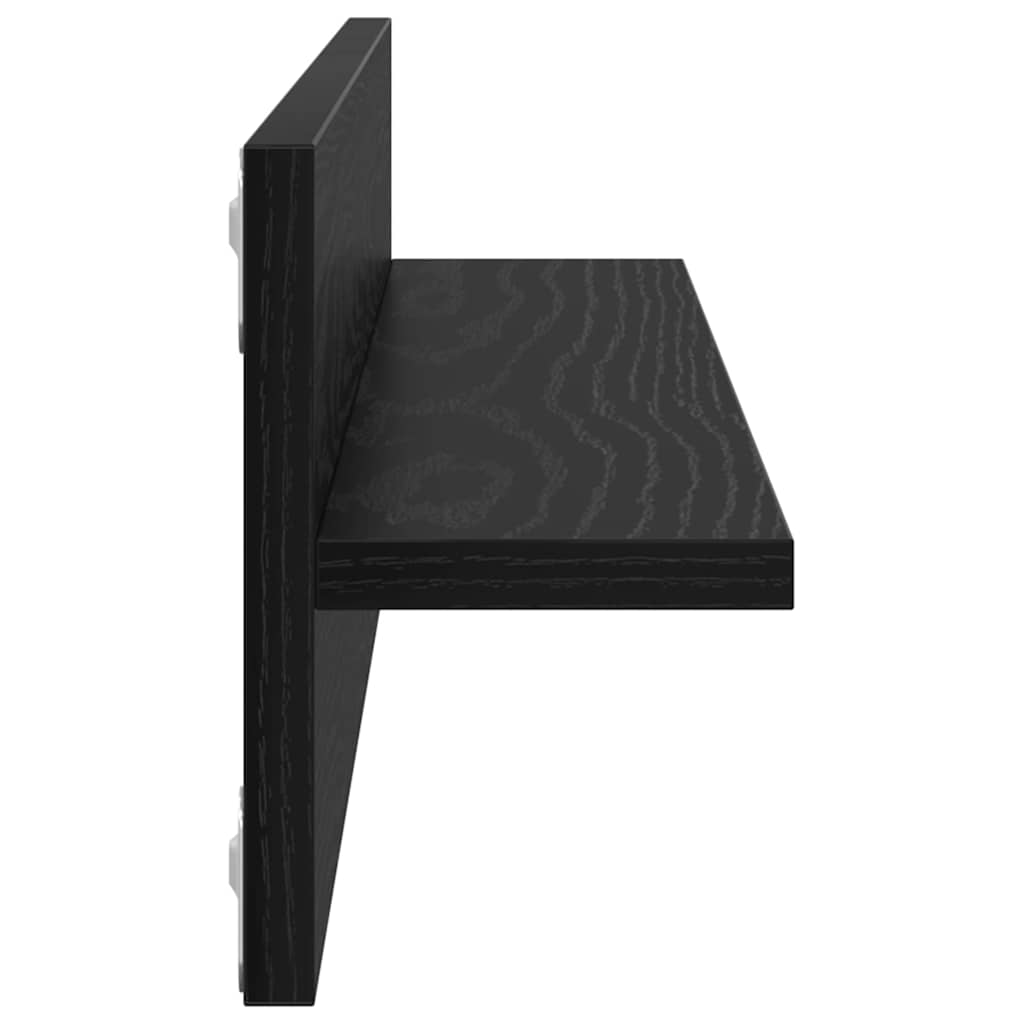 vidaXL Półka ścienna z półką 2 pcs Czarny Dąb 80 x 11,5 x 18 cm