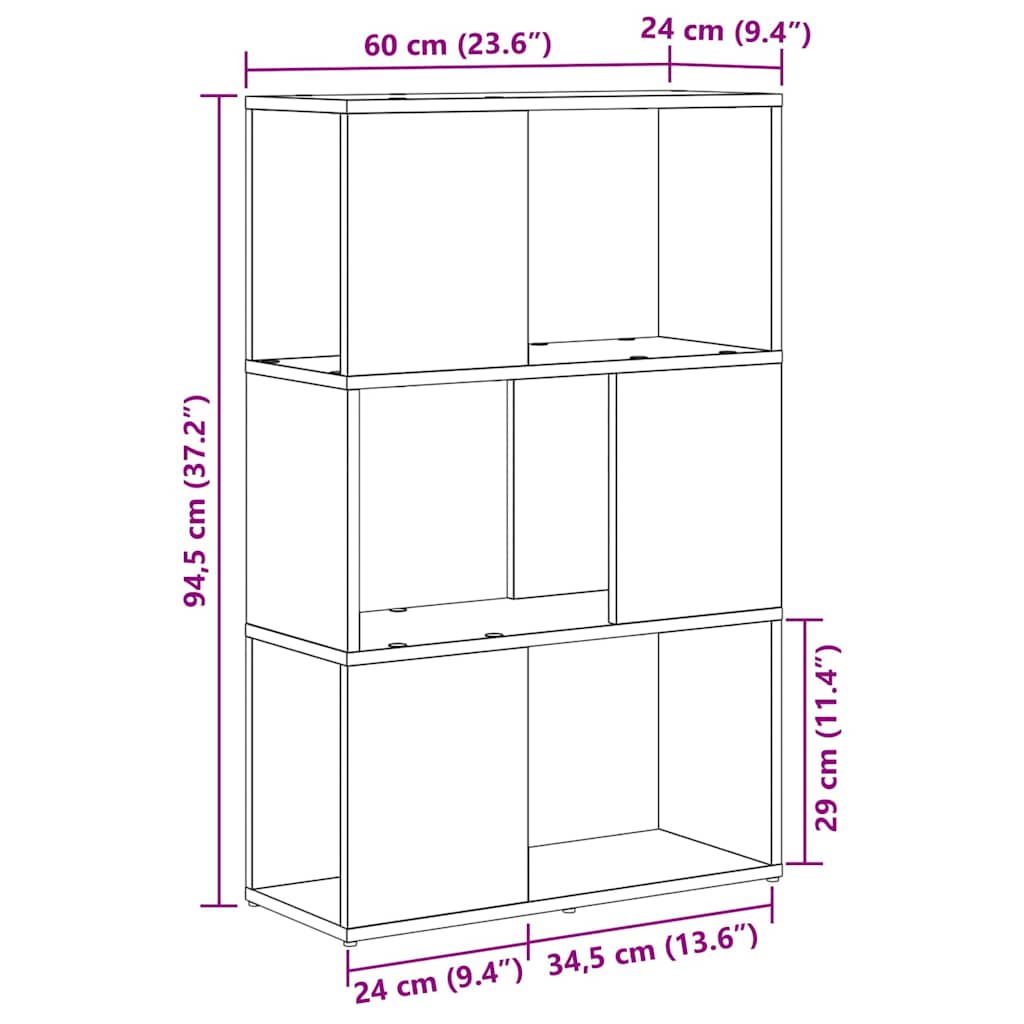 vidaXL Zestaw szafek RTV Brązowy 60 x 24 x 94,5 cm