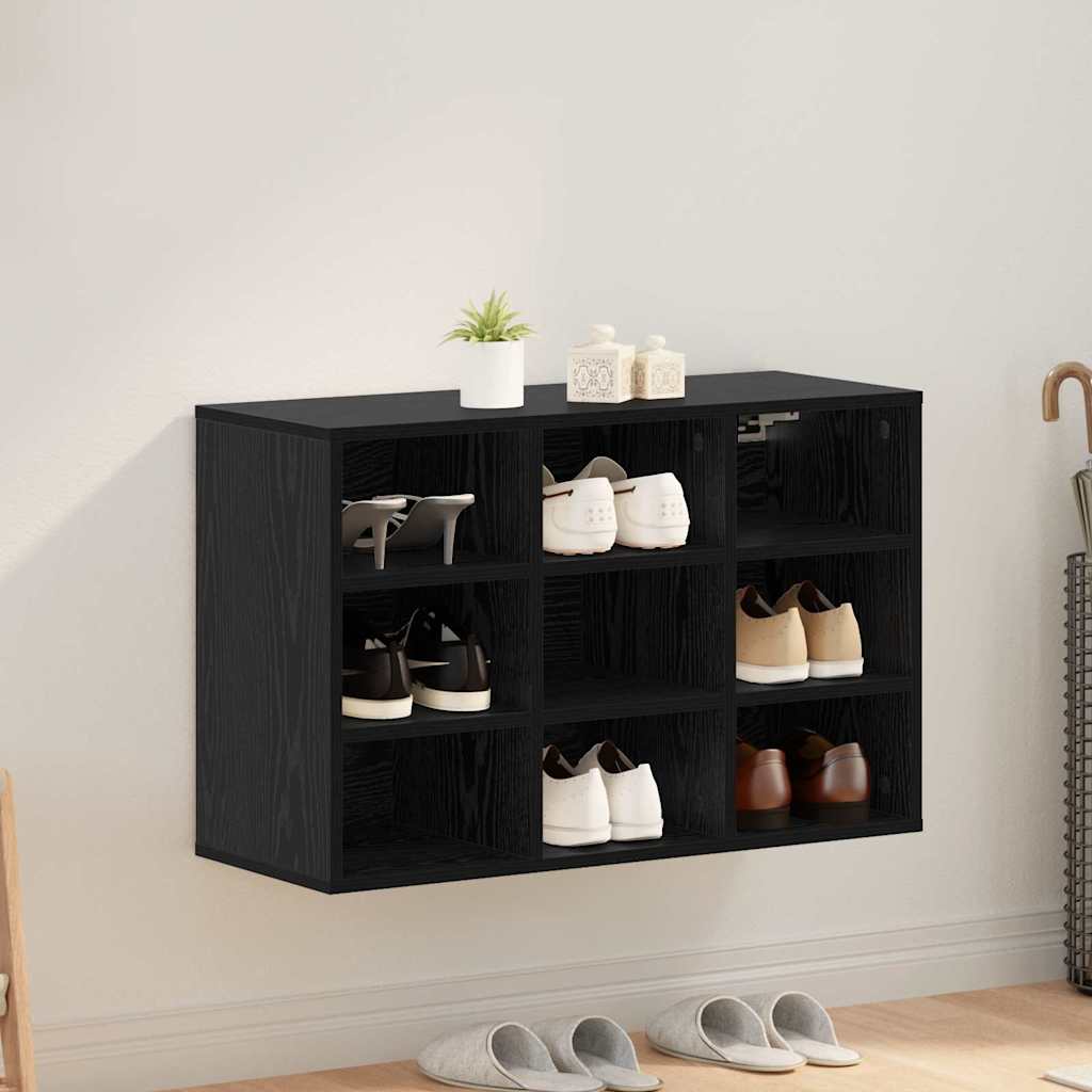 vidaXL Szafka na buty z półką Czarny Dąb 77,5 x 30 x 51 cm