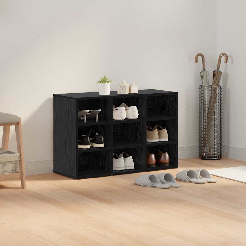 vidaXL Szafka na buty z półką Czarny Dąb 77,5 x 30 x 51 cm
