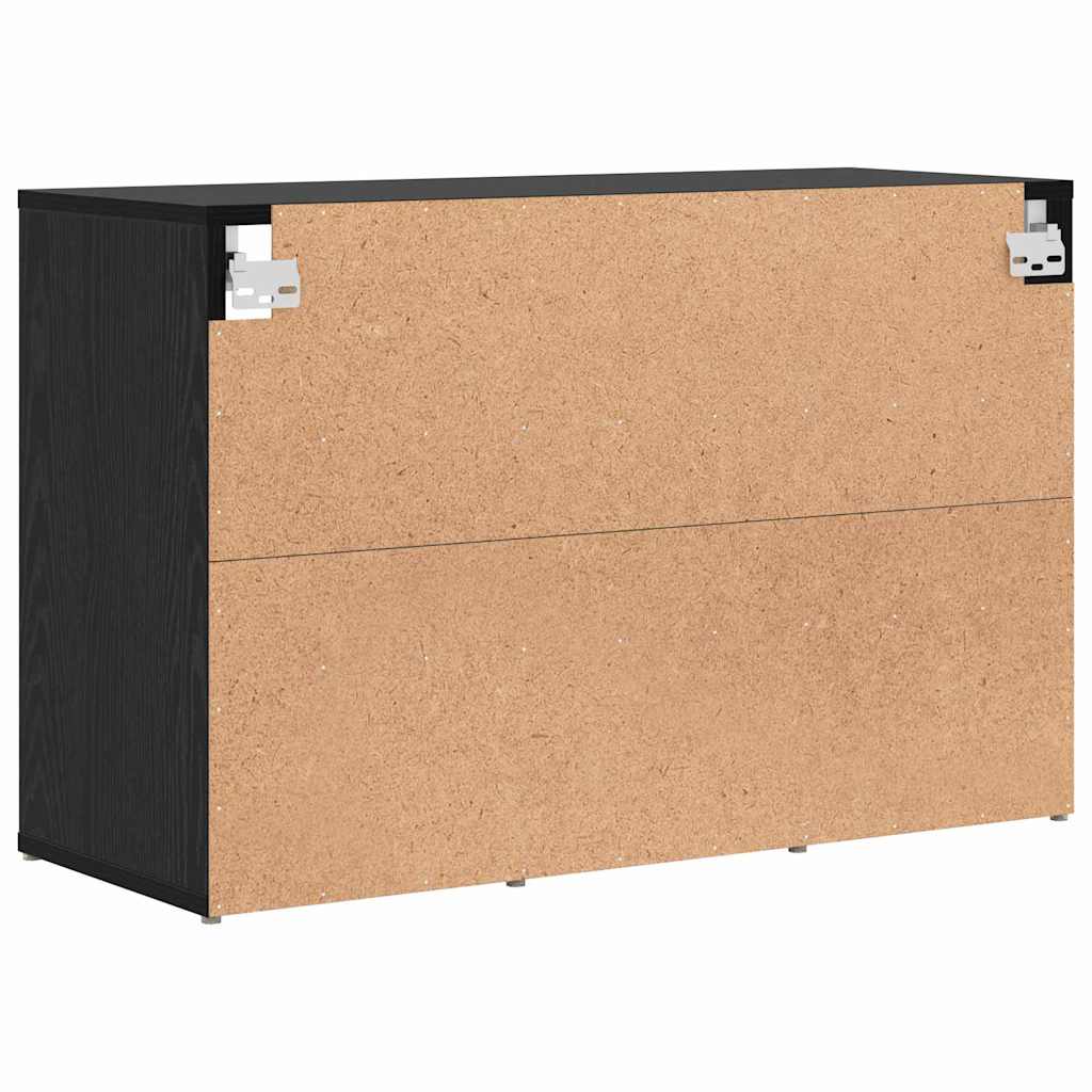 vidaXL Szafka na buty z półką Czarny Dąb 77,5 x 30 x 51 cm