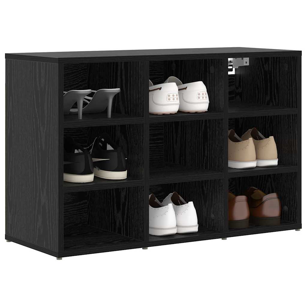vidaXL Szafka na buty z półką Czarny Dąb 77,5 x 30 x 51 cm
