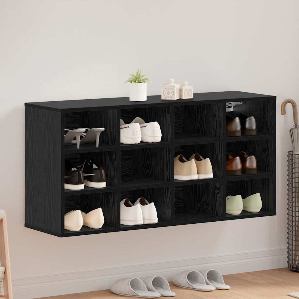 vidaXL Szafka na buty z półką Czarny Dąb 103 x 30 x 51 cm