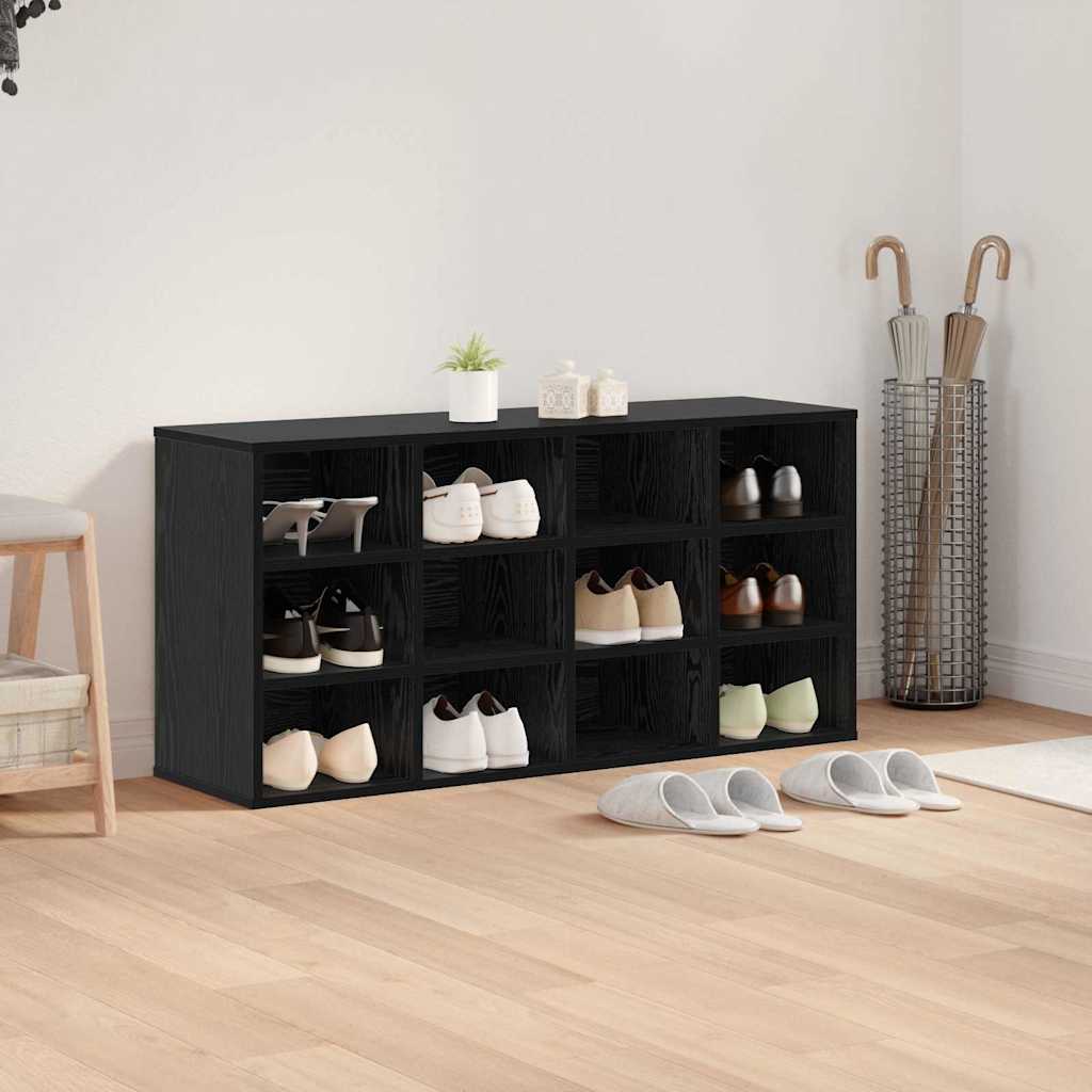 vidaXL Szafka na buty z półką Czarny Dąb 103 x 30 x 51 cm