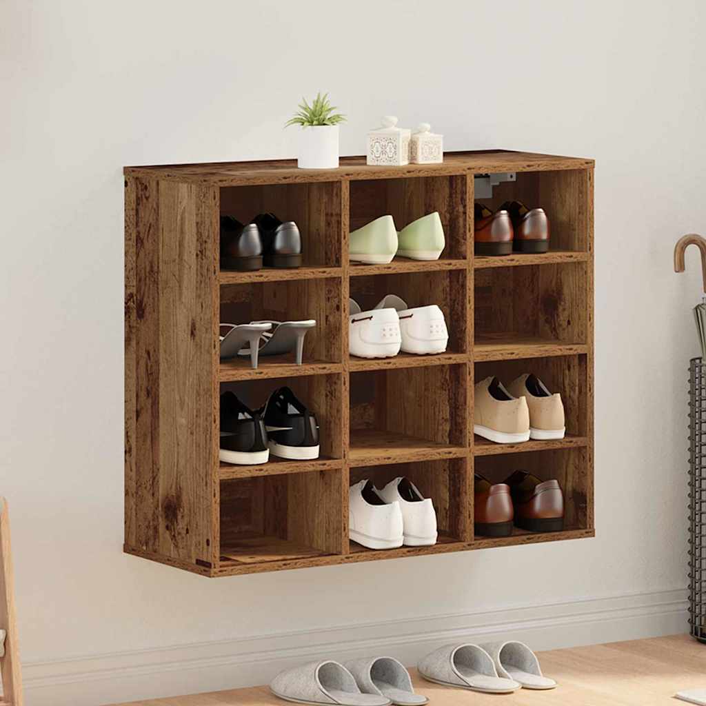 vidaXL Szafka na buty z półką Stare drewno 77,5 x 30 x 67 cm