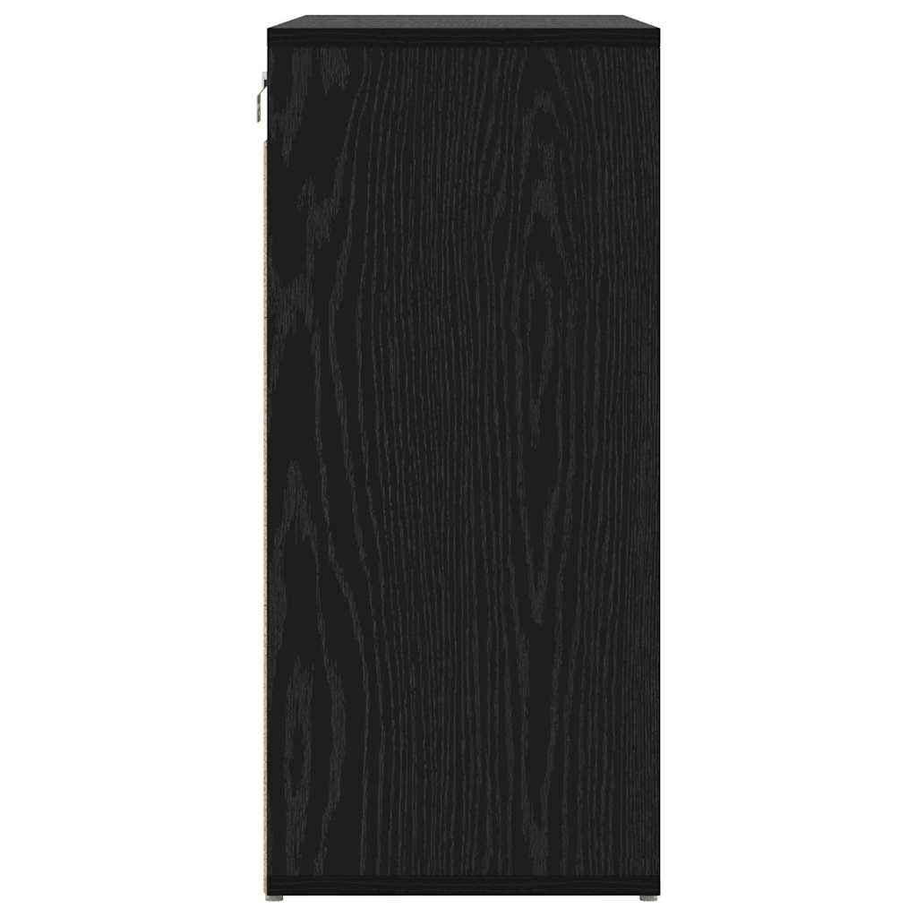vidaXL Szafka na buty z półką Czarny Dąb 77,5 x 30 x 67 cm