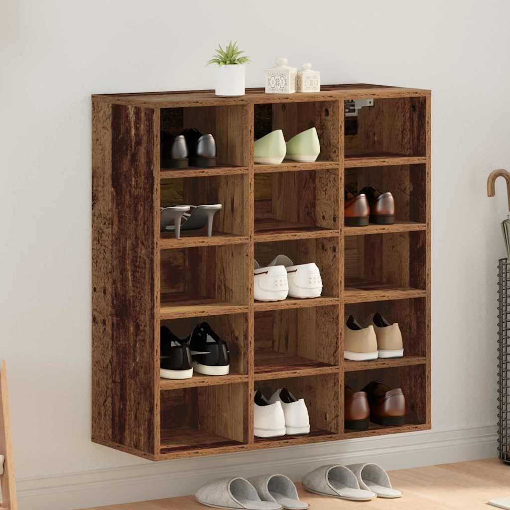 vidaXL Szafka na buty z półką Stare drewno 77,5 x 30 x 83,5 cm