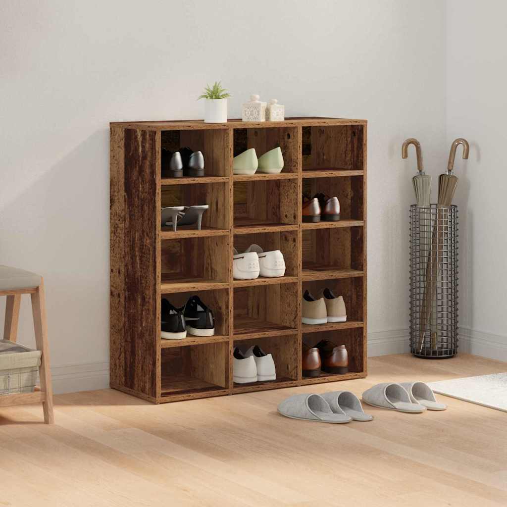 vidaXL Szafka na buty z półką Stare drewno 77,5 x 30 x 83,5 cm