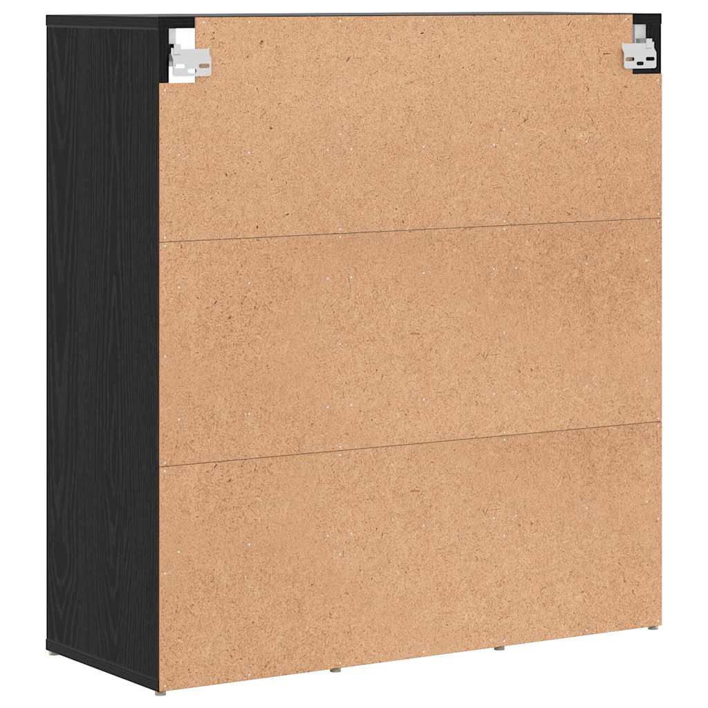 vidaXL Szafka na buty z półką Czarny Dąb 77,5 x 30 x 83,5 cm