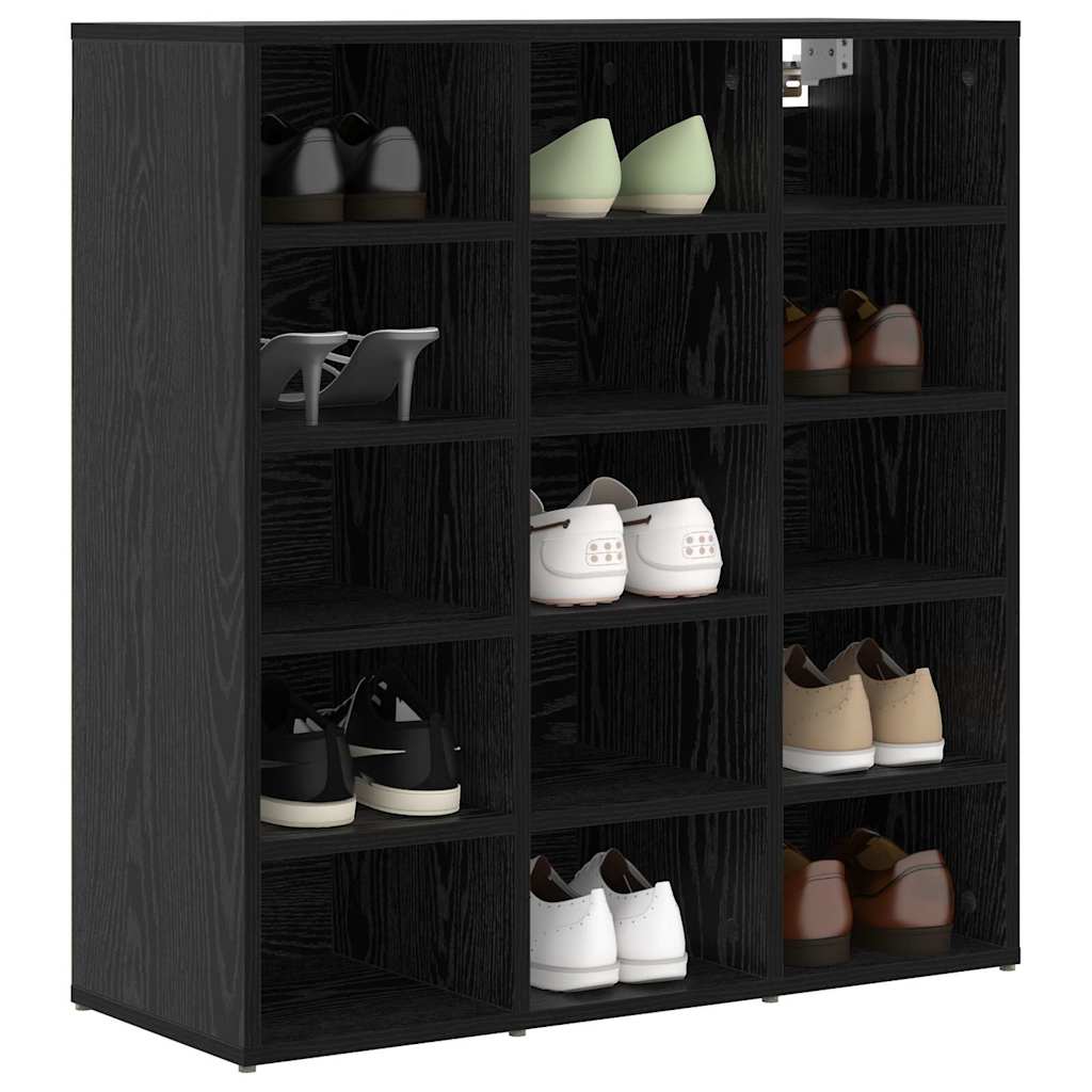 vidaXL Szafka na buty z półką Czarny Dąb 77,5 x 30 x 83,5 cm