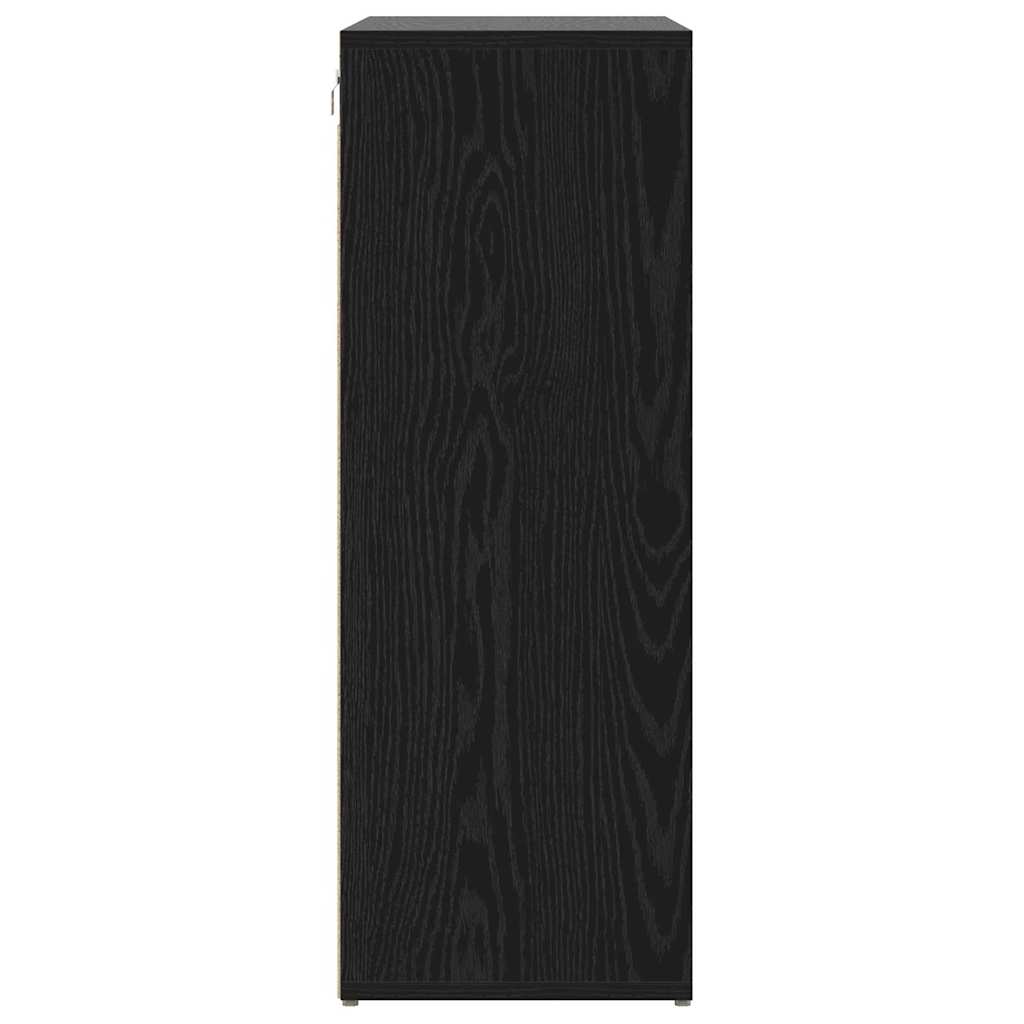 vidaXL Szafka na buty z półką Czarny Dąb 77,5 x 30 x 83,5 cm