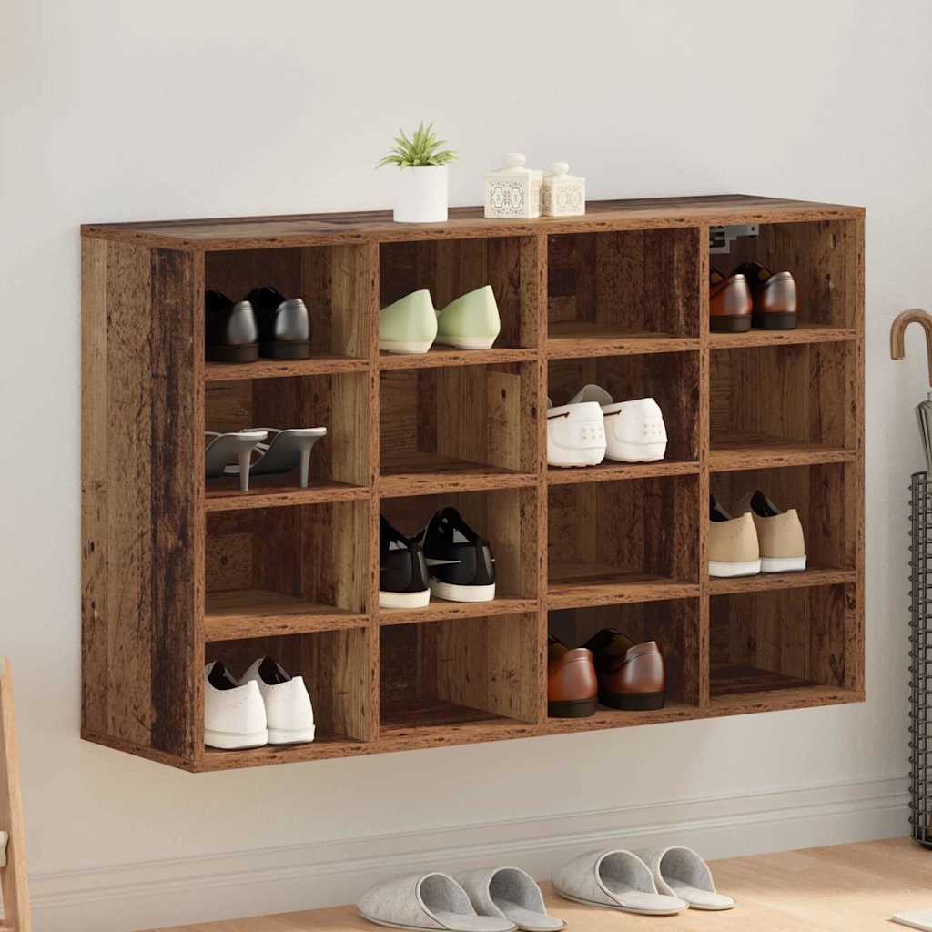 vidaXL Szafka na buty z półką Stare drewno 103 x 30 x 67 cm