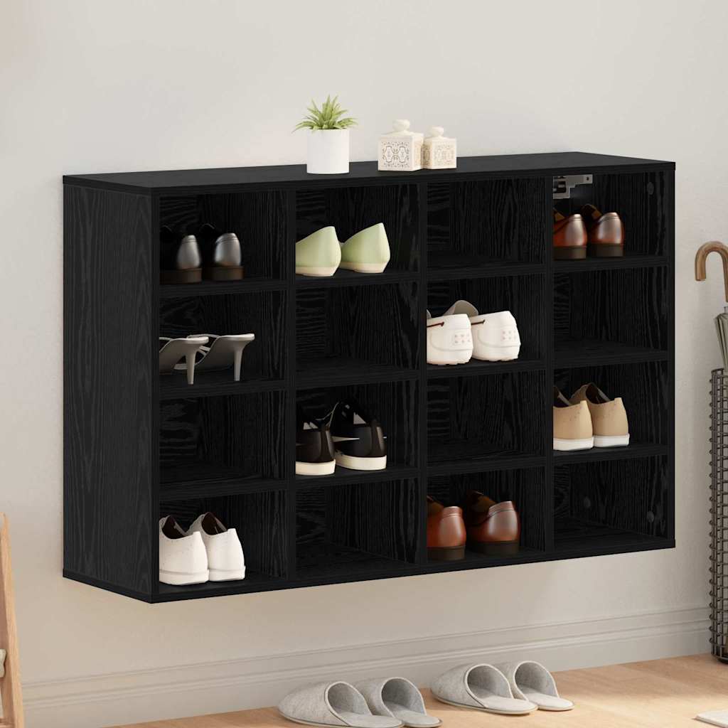 vidaXL Szafka na buty z półką Czarny Dąb 103 x 30 x 67 cm