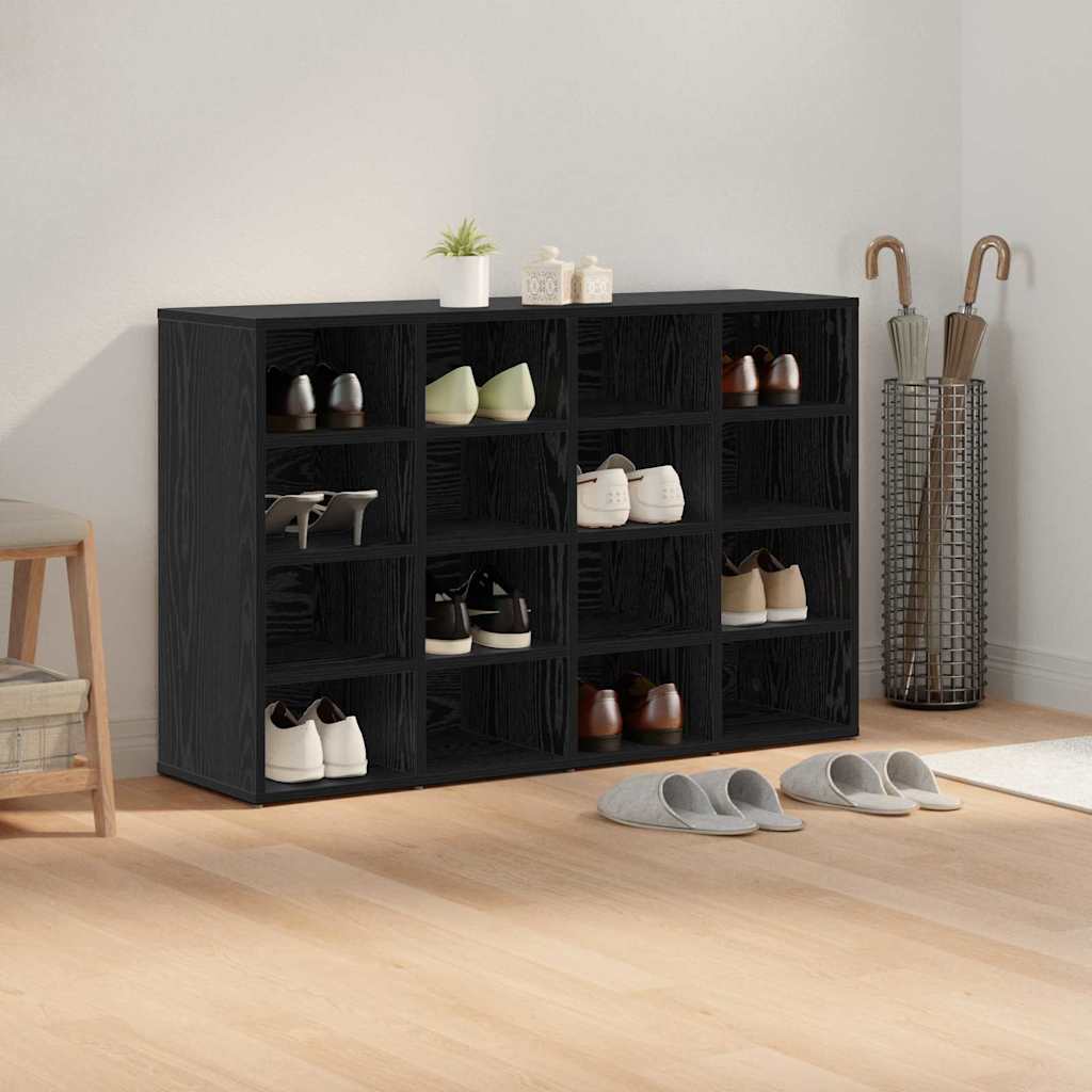 vidaXL Szafka na buty z półką Czarny Dąb 103 x 30 x 67 cm