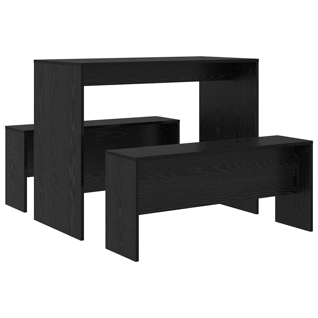 vidaXL Zestaw do jadalni 2 pcs Czarny dąb Materiał drewnopochodny
