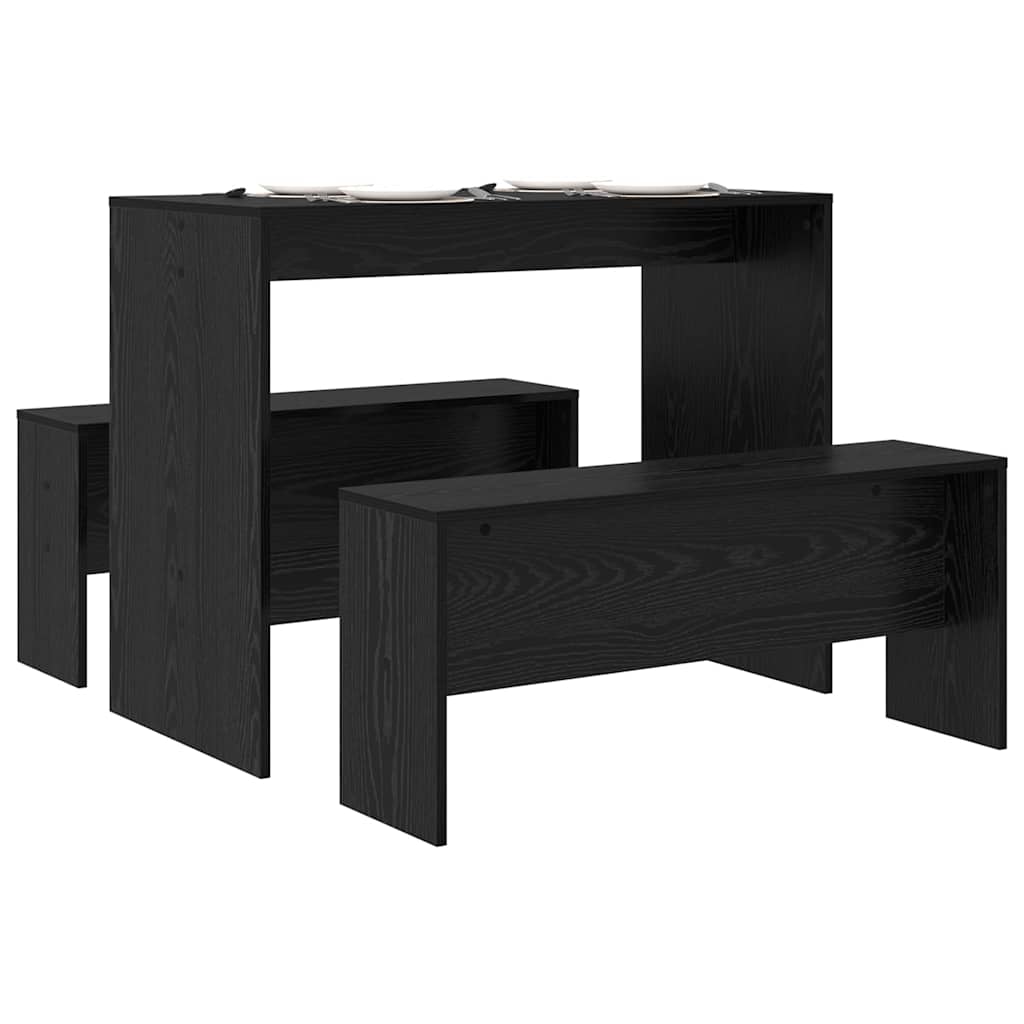 vidaXL Zestaw do jadalni 2 pcs Czarny dąb Materiał drewnopochodny