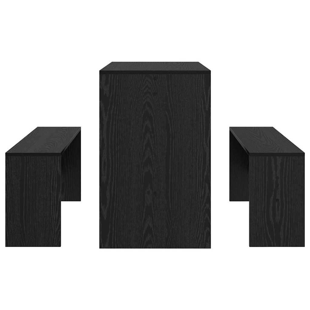 vidaXL Zestaw do jadalni 2 pcs Czarny dąb Materiał drewnopochodny