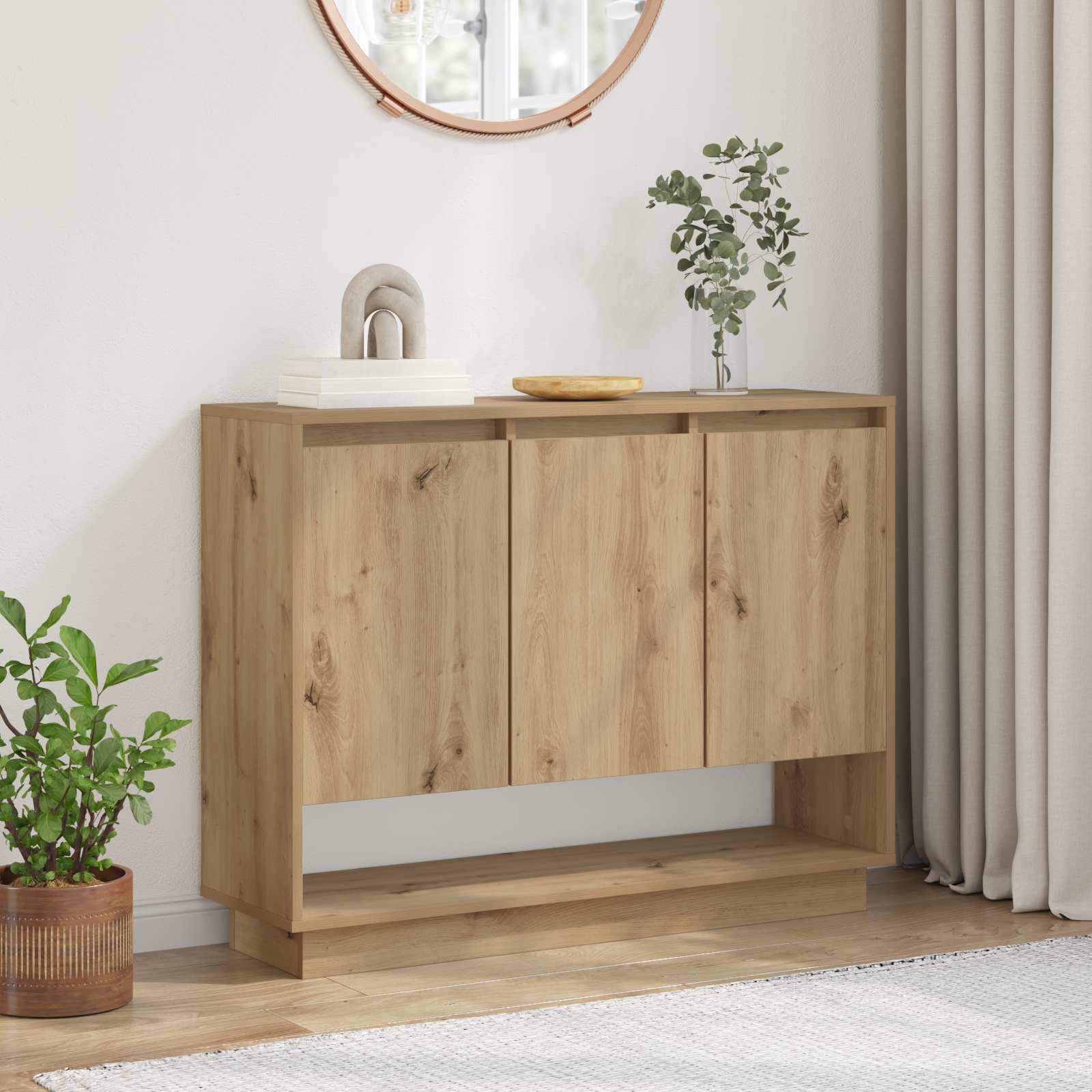 vidaXL Bufet Dąb rzemieślniczy 97 x 29 x 75 cm Materiał drewnopochodny