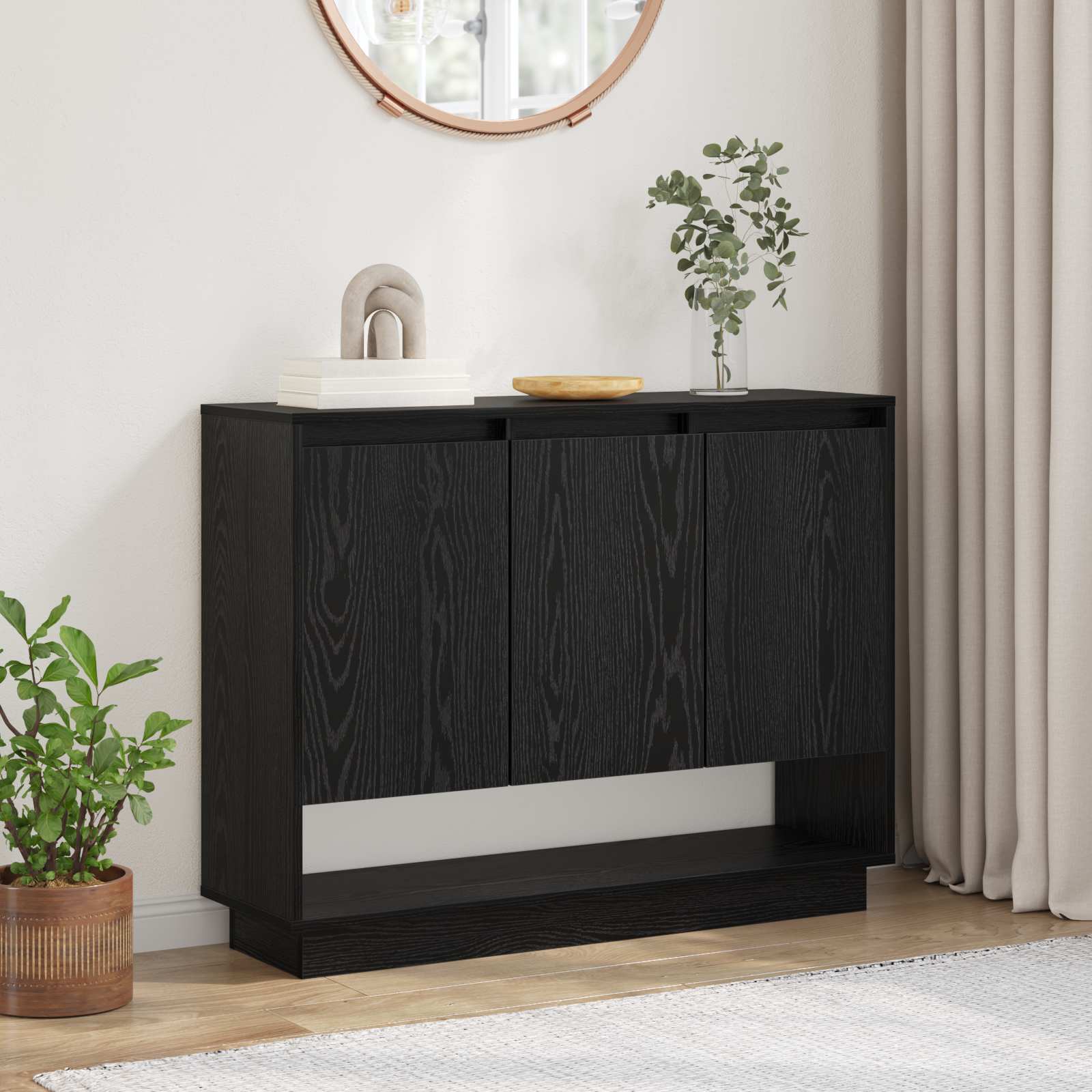 vidaXL Bufet Czarny Dąb 97 x 29 x 75 cm Materiał drewnopochodny