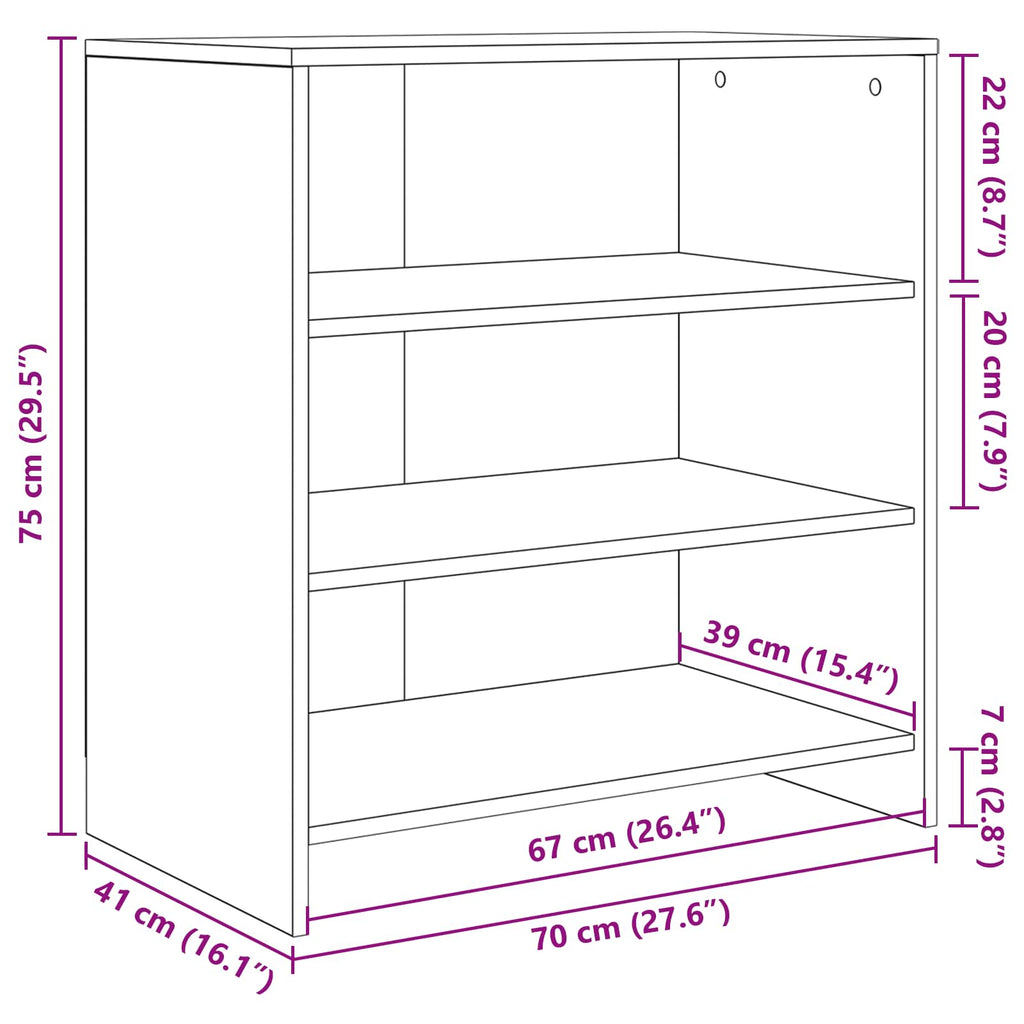 vidaXL Bufet Brązowy 70 x 41 x 75 cm Materiał drewnopochodny