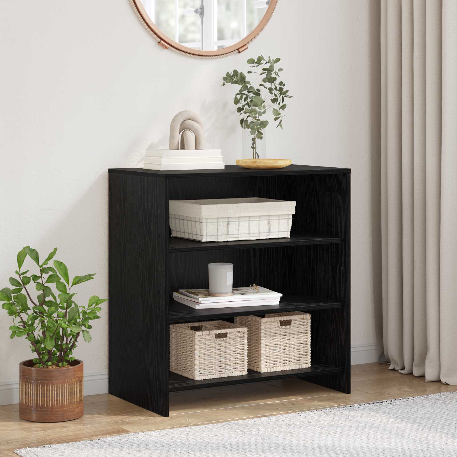 vidaXL Bufet Czarny 70 x 41 x 75 cm Materiał drewnopochodny