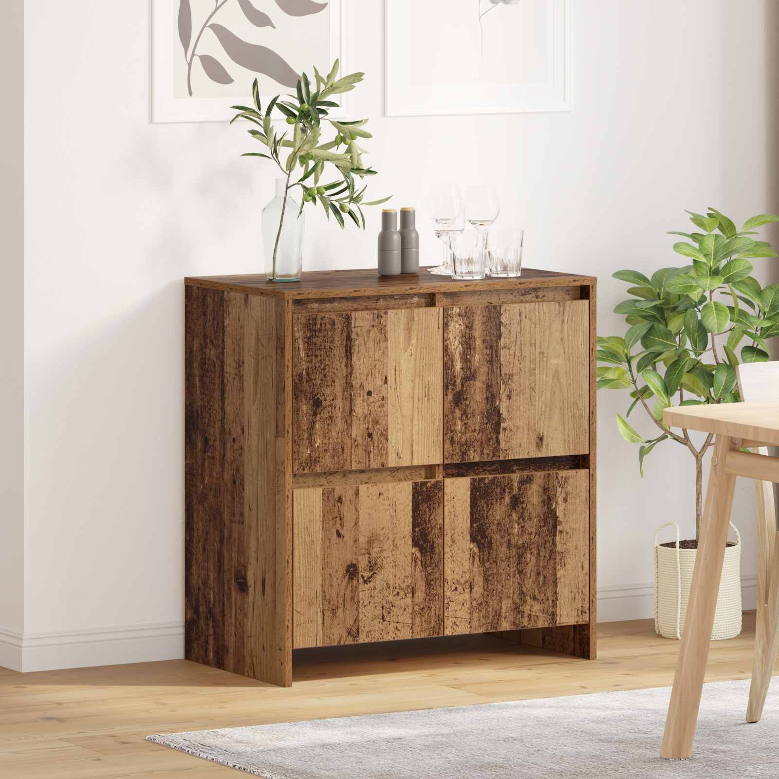 vidaXL Bufet Stare drewno 70 x 41 x 75 cm Materiał drewnopochodny