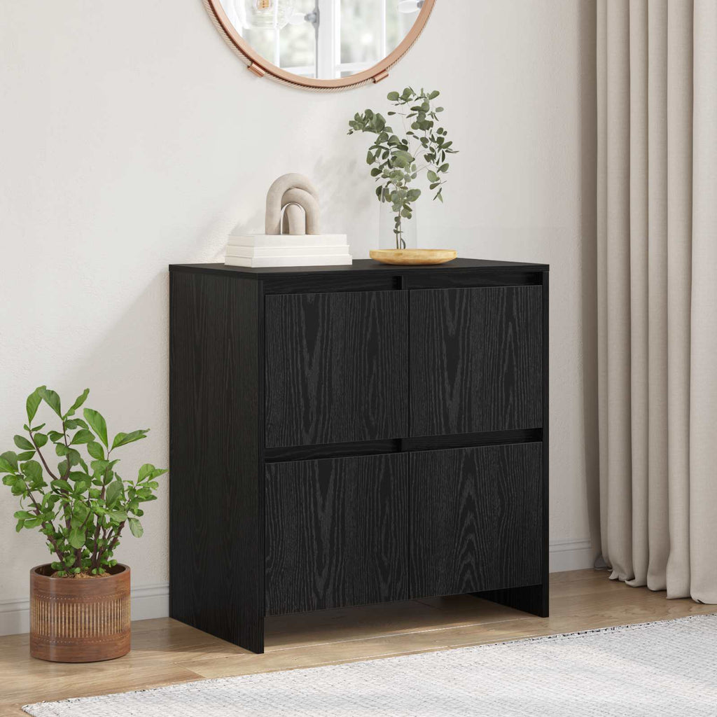 vidaXL Bufet Czarny Dąb 70 x 41 x 75 cm Materiał drewnopochodny