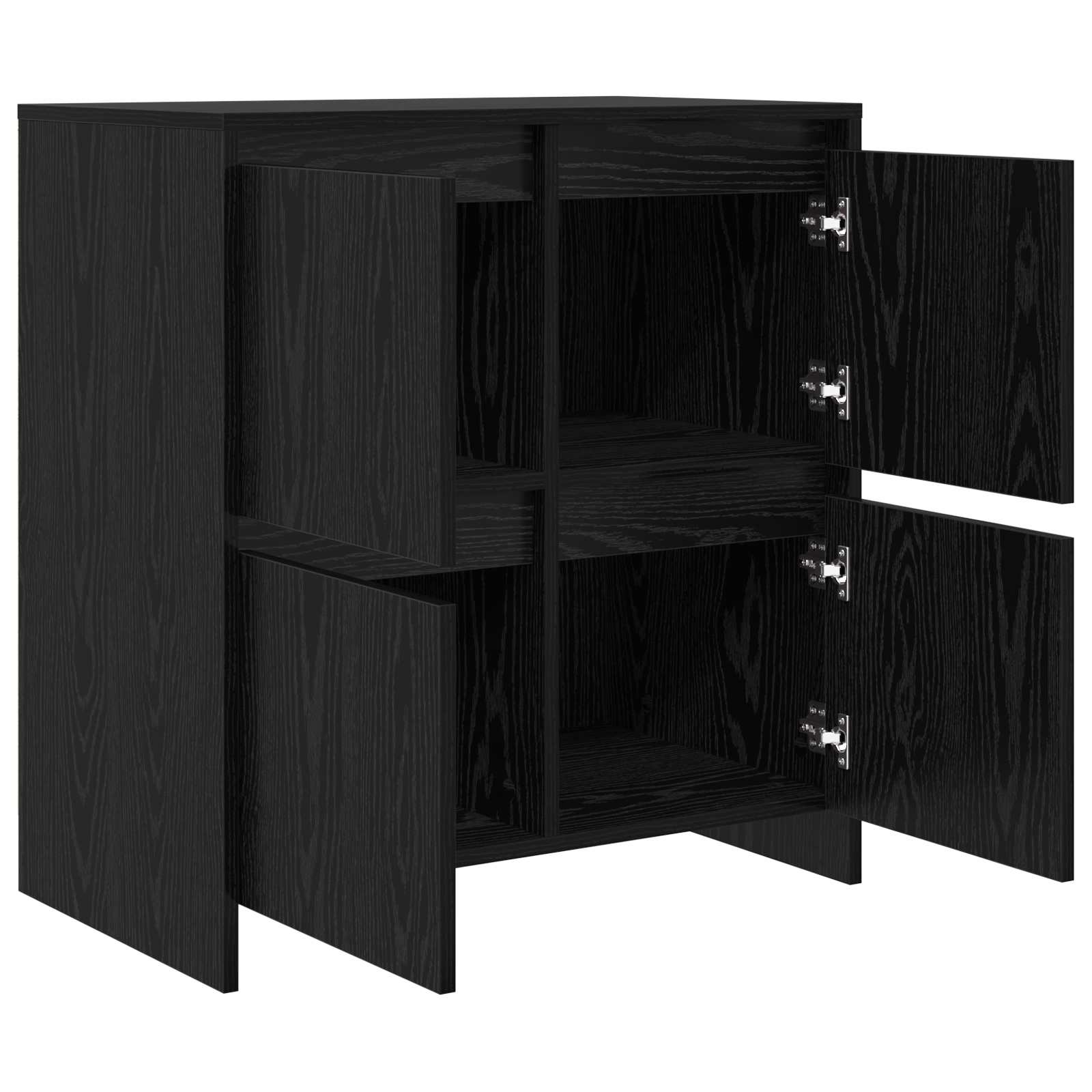 vidaXL Bufet Czarny Dąb 70 x 41 x 75 cm Materiał drewnopochodny